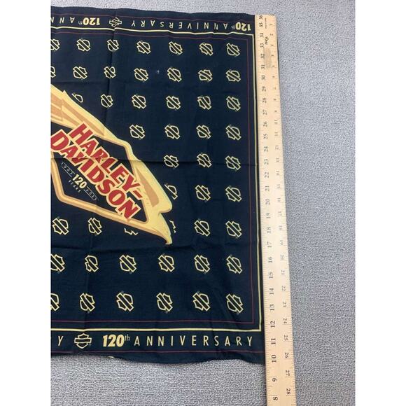 Harley Davidson Bandana Black 120th Anniversary Speedbird Graphic NWT Cotton - Picture 6 of 10